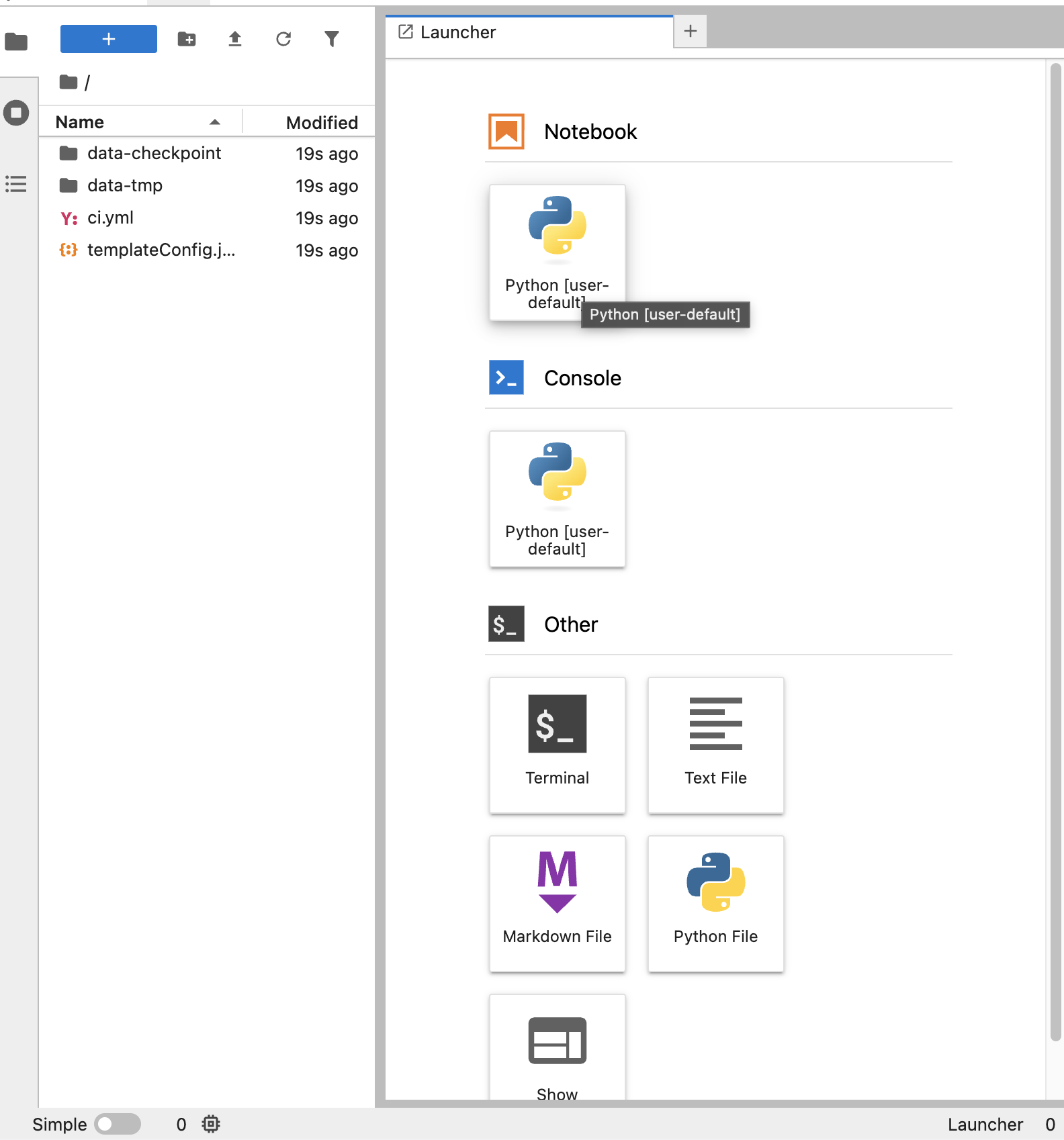 Create python environment