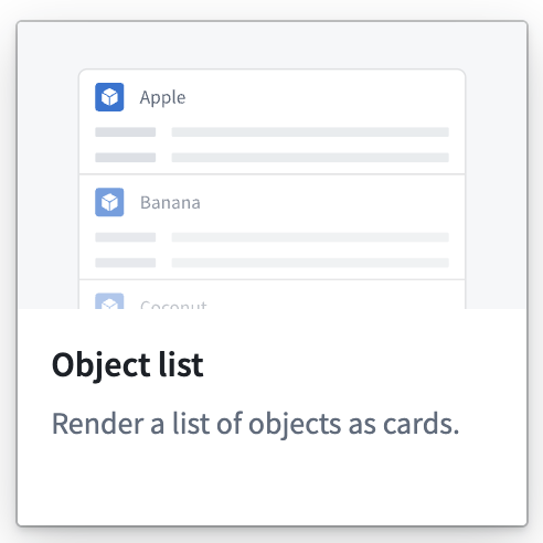 Add widget - object list