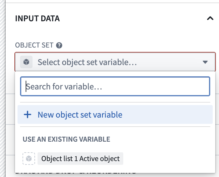 New object set variable